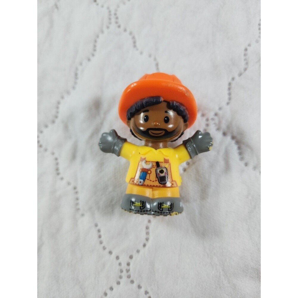 Fisher Price Little People AFRICAN AMERICAN MAN CONSTRUCTION WORKER